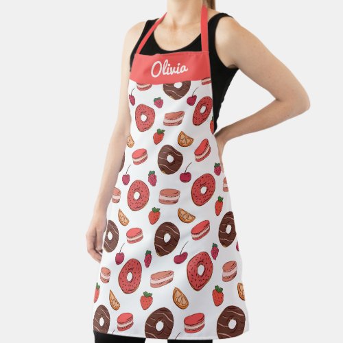 Cherry blossom flowers pattern design apron