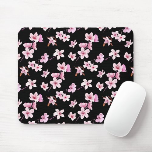 Cherry blossom flowers pattern design mouse pad
