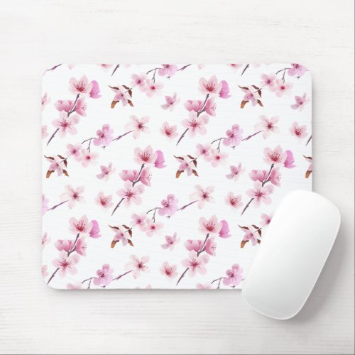 Cherry blossom flowers pattern design mouse pad