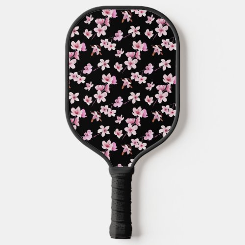 Cherry blossom flowers pattern design pickleball paddle