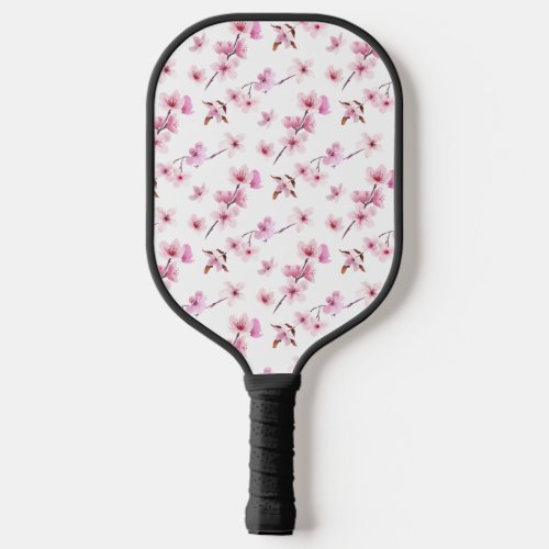 Cherry blossom flowers pattern design pickleball paddle