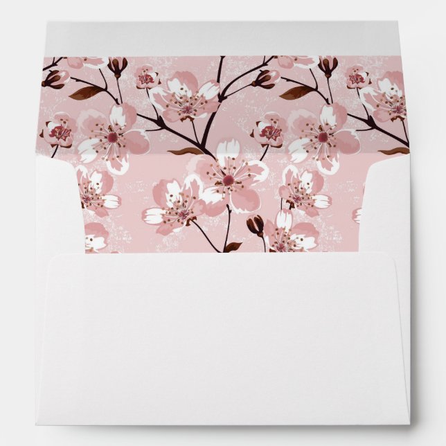 Cherry Blossom Flowers Pattern Envelope (Back (Bottom))