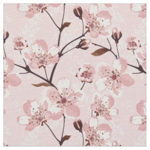 Cherry Blossom Flowers Pattern Fabric
