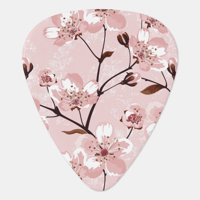 Cherry Blossom Flowers Pattern Guitar Pick (Front)