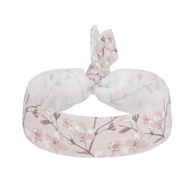 Cherry Blossom Flowers Pattern Hair Tie (Front)