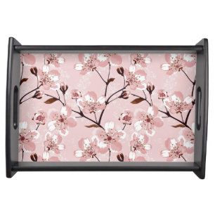 Cherry Blossom Flowers Pattern Serving Tray