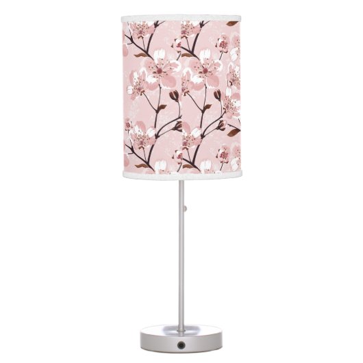 Cherry Blossom Flowers Pattern Table Lamp (Back)