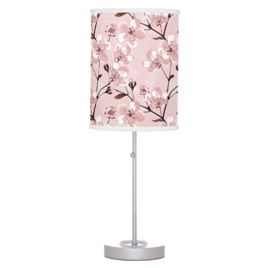 Cherry Blossom Flowers Pattern Table Lamp (Front)
