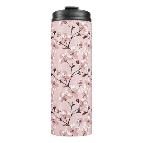 Cherry Blossom Flowers Pattern Thermal Tumbler