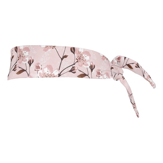 Cherry Blossom Flowers Pattern Tie Headband (Rotate 90)