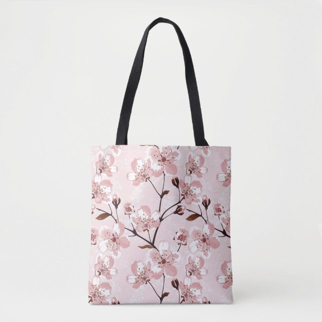 Cherry Blossom Flowers Pattern Tote Bag (Front)