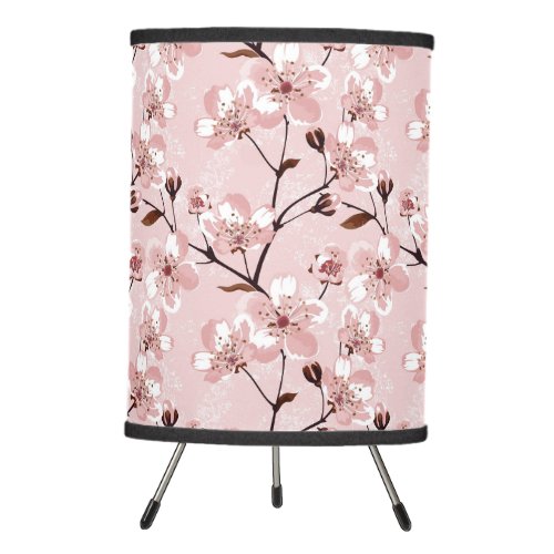 Cherry Blossom Flowers Pattern Tripod Lamp