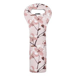 Cherry Blossom Flowers Pattern Wine Bag