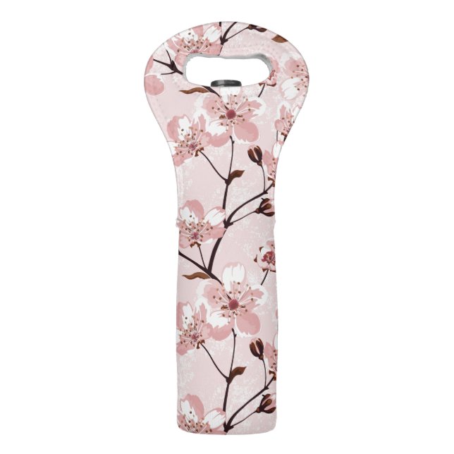 Cherry Blossom Flowers Pattern Wine Bag (Front)