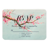 Cherry Blossom Flowers RSVP Card