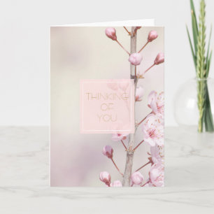 Cherry Blossom Flowers Thinking of you Card