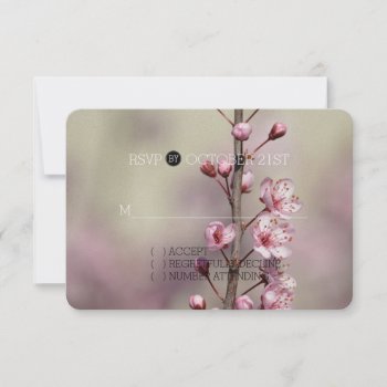 Cherry Blossom Flowers Wedding Rsvp by peacefuldreams at Zazzle