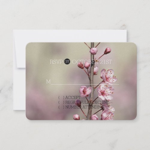 Cherry Blossom Flowers Wedding RSVP