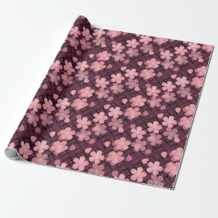 cherry blossom flowers wrapping paper