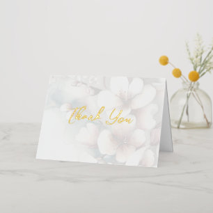 Cherry Blossom Folded Foil Thank You Card