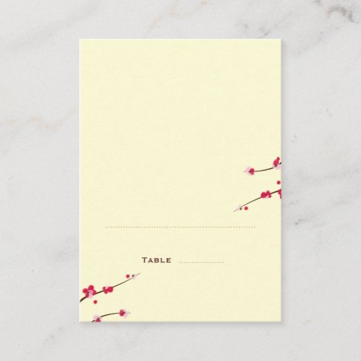 Customizable Cherry Blossom Folded Place Cards Business Card Templates