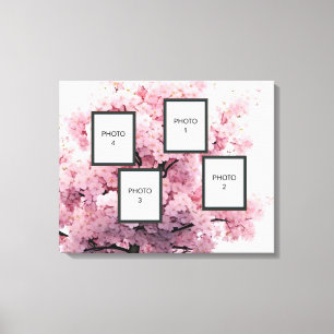 Cherry Blossom Four Photo Stretched Canvas Print