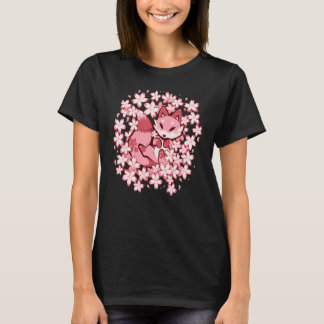 Cherry Blossom Fox Cute Pink Fox T-Shirt