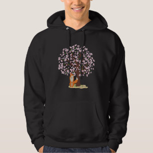 Cherry Blossom Fox Japanese Sakura Tree Hoodie