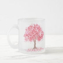 Cherry Blossom Frosted Glass Mug