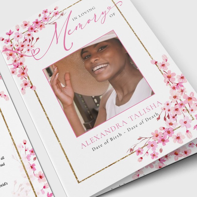 Cherry Blossom Funeral Programs (Cherry Blossom Funeral Program | Order of Service)