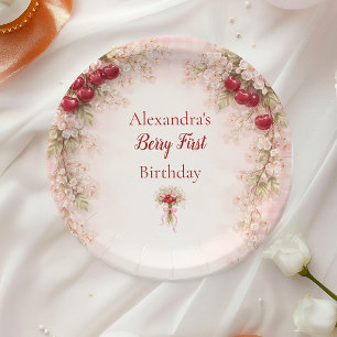 Cherry Blossom Garden 1st Birthday Paper Plates