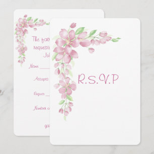 Cherry Blossom Garden Country Floral Wedding RSVP Invitation