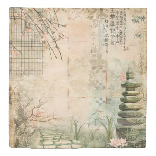 Cherry Blossom Garden Scene (2) Duvet Cover