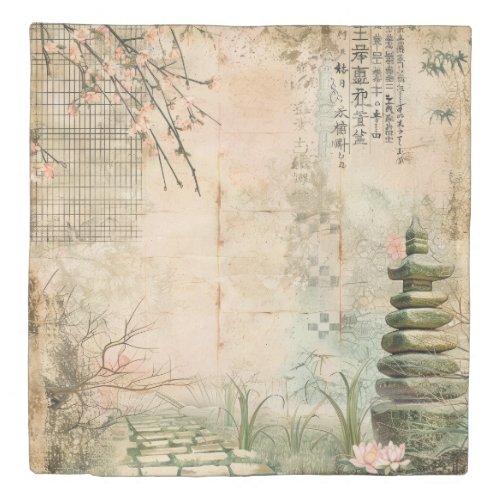 Cherry Blossom Garden Scene (2) Duvet Cover