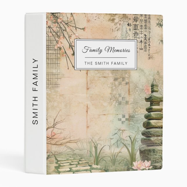 Cherry Blossom Garden Scene (2) Mini Binder (Front/Spine)