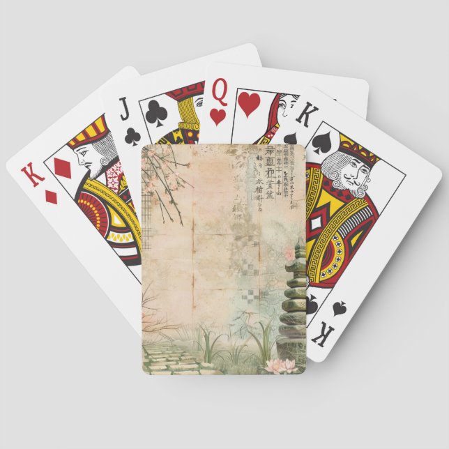 Cherry Blossom Garden Scene (2) Poker Cards (Back)