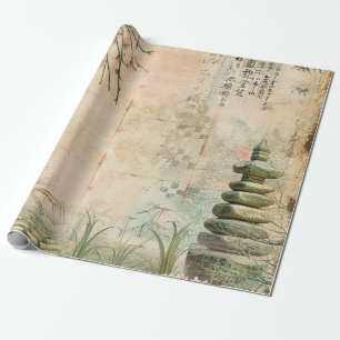 Cherry Blossom Garden Scene (2) Wrapping Paper