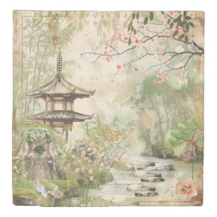 Cherry Blossom Garden Scene (4) Duvet Cover