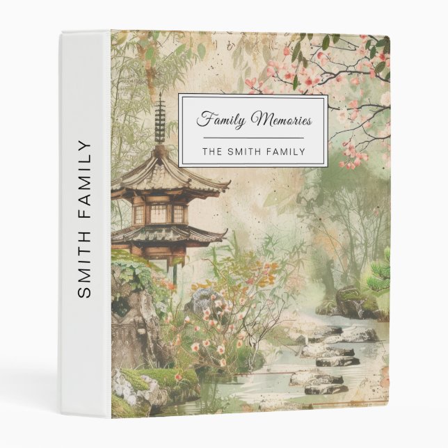 Cherry Blossom Garden Scene (4) Mini Binder (Front/Spine)