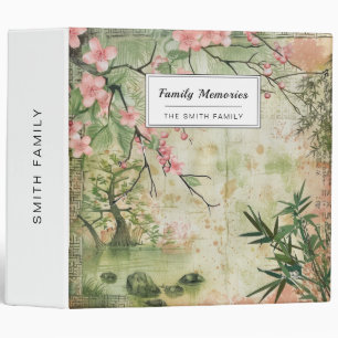 Cherry Blossom Garden Scene (5) 3 Ring Binder