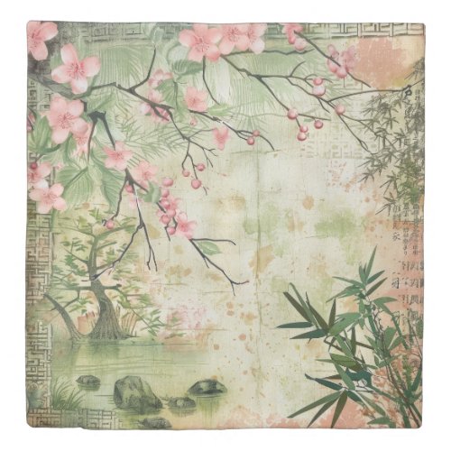 Cherry Blossom Garden Scene (5) Duvet Cover