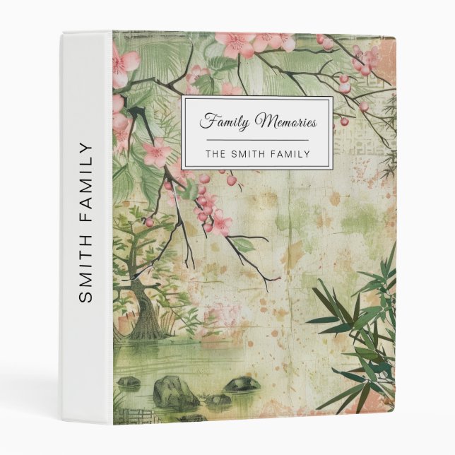 Cherry Blossom Garden Scene (5) Mini Binder (Front/Spine)