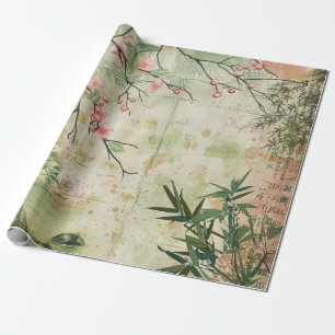 Cherry Blossom Garden Scene (5) Wrapping Paper