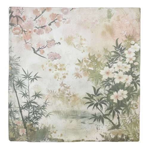 Cherry Blossom Garden Scene (6) Duvet Cover