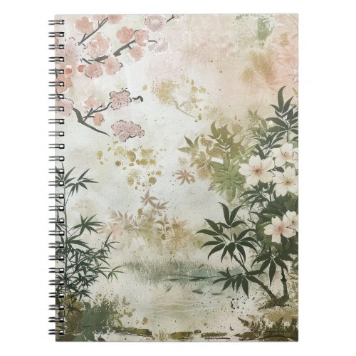 Cherry Blossom Garden Scene (6) Notebook