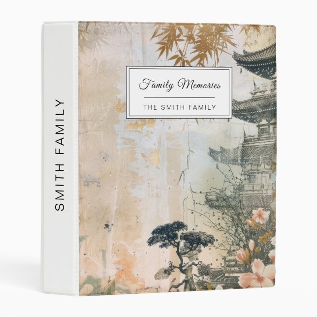 Cherry Blossom Garden Scene (7) Mini Binder (Front/Spine)