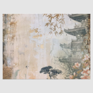 Cherry Blossom Garden Scene (7) Tissue Paper