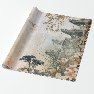 Cherry Blossom Garden Scene (7) Wrapping Paper