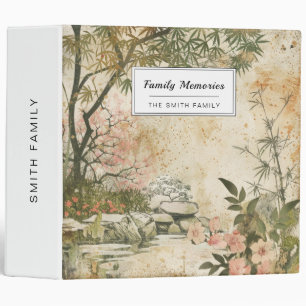 Cherry Blossom Garden Scene (8) 3 Ring Binder