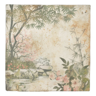 Cherry Blossom Garden Scene (8) Duvet Cover